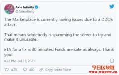 DDoS攻击、乘载量不足，Axie Infinity陷入服务延迟苦战